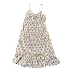 DIZZY LIZZY Dress Maxi Sundress Sleeveless Spaghetti Straps White Floral XL Boho